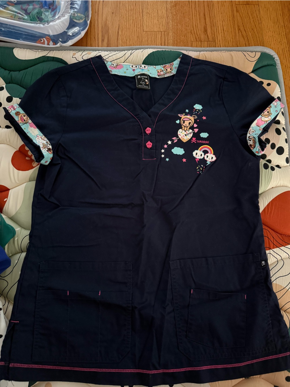Tokidoki by Koi Navy scrub top xs extra small - Picture 2 of 5